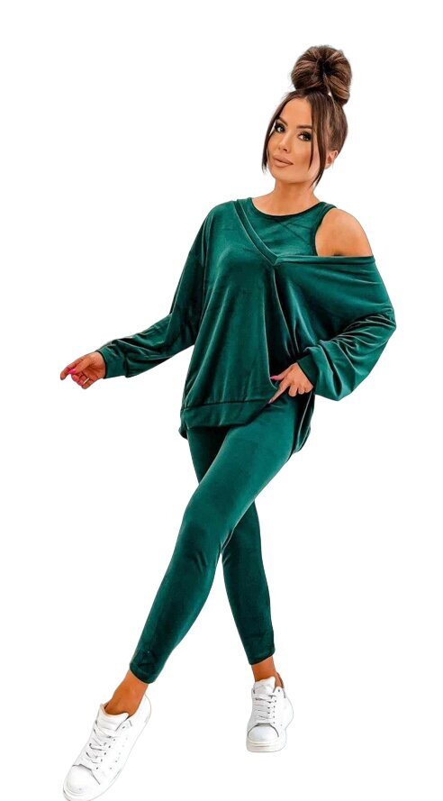 Laisvalaikio kostiumėlis moterims, žalias цена и информация | Kostiumėliai moterims | pigu.lt