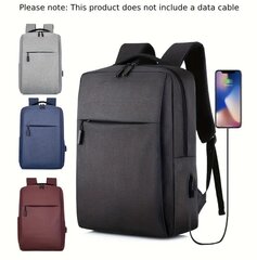 Kuprinė su USB kroviklio prievadu, juoda kaina ir informacija | Kuprinės ir krepšiai | pigu.lt