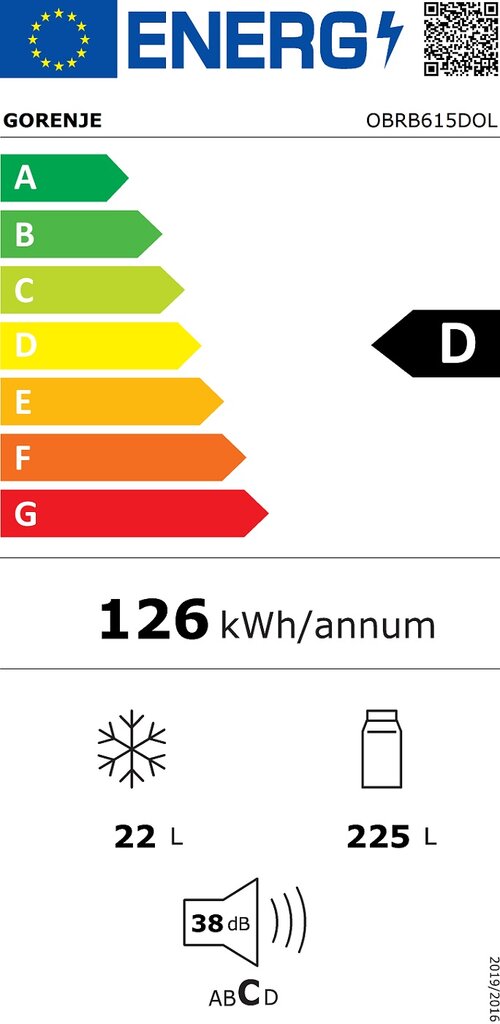 Gorenje OBRB615DOL цена и информация | Šaldytuvai | pigu.lt