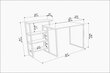 Stalas Asir, 133x60x76,8 cm, auksinis/baltas kaina ir informacija | Kompiuteriniai, rašomieji stalai | pigu.lt