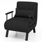 Svetainės fotelis Costway, juodas цена и информация | Svetainės foteliai | pigu.lt