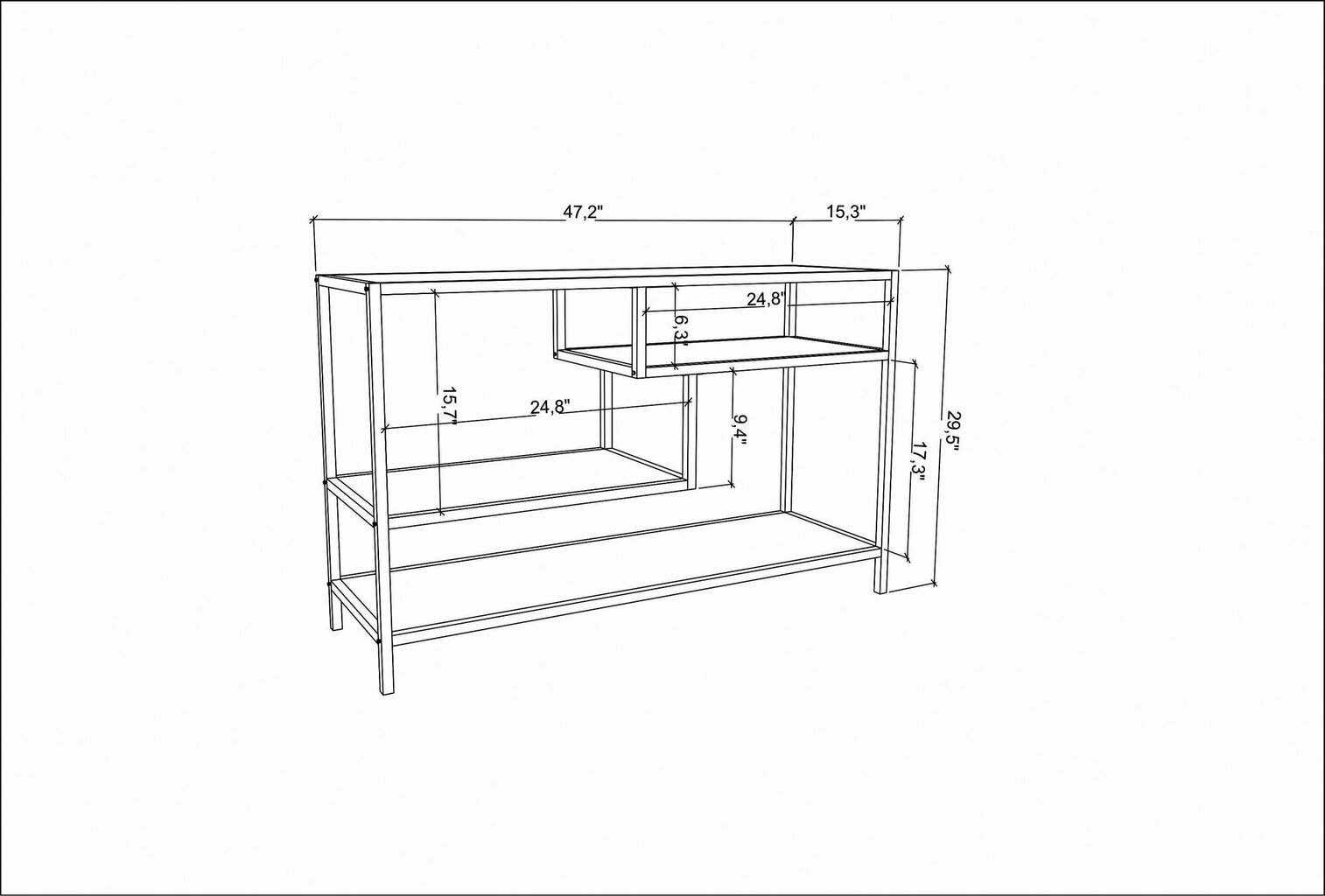 TV stovas Asir, 120x39x75 cm, pilkas/juodas kaina ir informacija | TV staliukai | pigu.lt