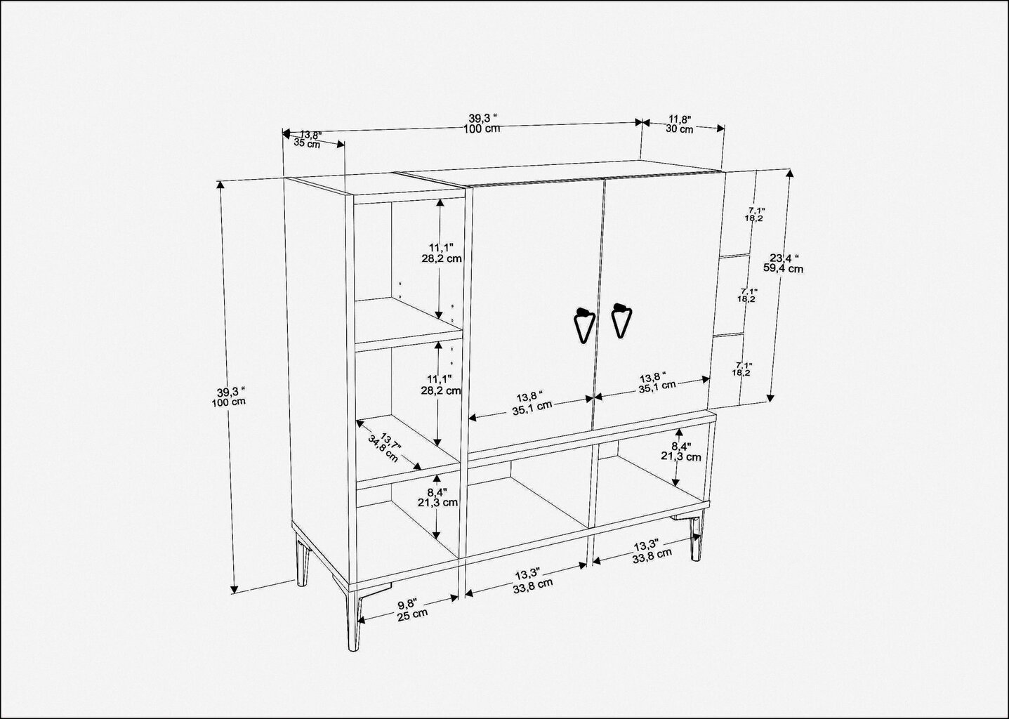 Konsolinis staliukas Asir, 100x35x100 cm, juodas/rudas kaina ir informacija | Stalai-konsolės | pigu.lt