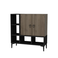 Стол-консоль, Асир, 100х35х100 см, черная/коричневая цена и информация | Столы-консоли | pigu.lt