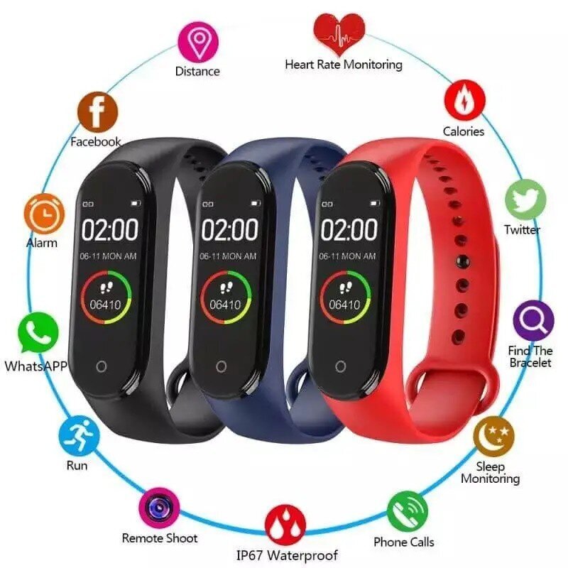 SKMEI M4-RD Red цена и информация | Išmaniosios apyrankės (fitness tracker) | pigu.lt