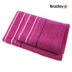 Bradley Полотенце фроте, 70 x 140 см, с полосатой каймой, бордовое, 3 шт цена и информация | Полотенца | pigu.lt