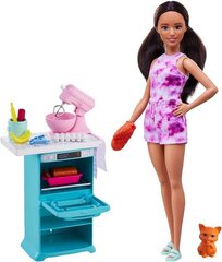 Lėlė Barbie su virtuvės komplektu kaina ir informacija | Žaislai mergaitėms | pigu.lt