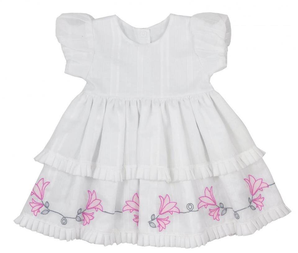 Suknelė kūdikiams TM18552, balta kaina ir informacija | Suknelės ir sijonai kūdikiams | pigu.lt