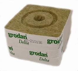 Auginimo kubas Grodan Rockwool Platinum, 100x100x65mm ø20mm, 25vnt kaina ir informacija | Gruntas, žemė, durpės, kompostas | pigu.lt