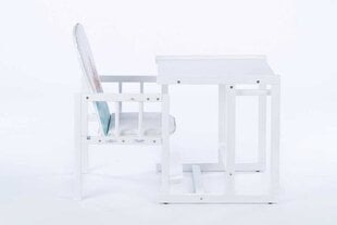 детский стульчик 2-в-1, белый цена и информация | Детские столы и стулья | pigu.lt