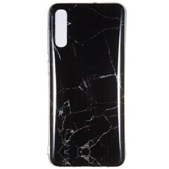 „Marble“ твердый силиконовый чехол (TPU) - чёрный (Galaxy A7 2018) цена и информация | Чехлы для телефонов | pigu.lt