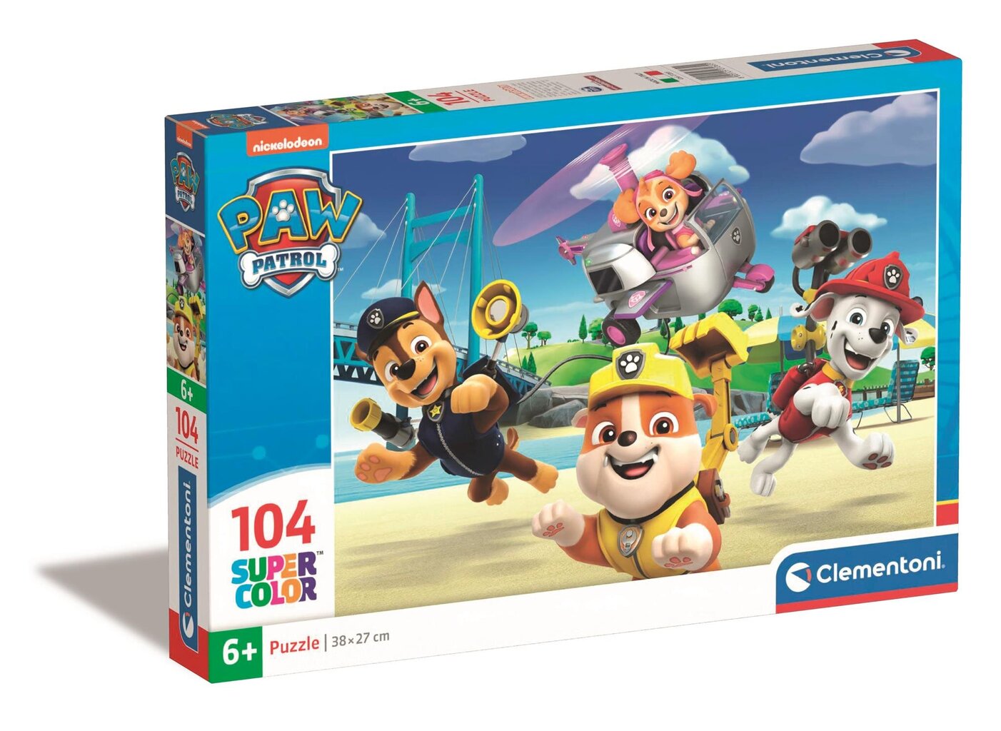 Dėlionė Clementoni Puzzle Super Color Paw Patrol 27265, 104 d. kaina ir informacija | Dėlionės (puzzle) | pigu.lt