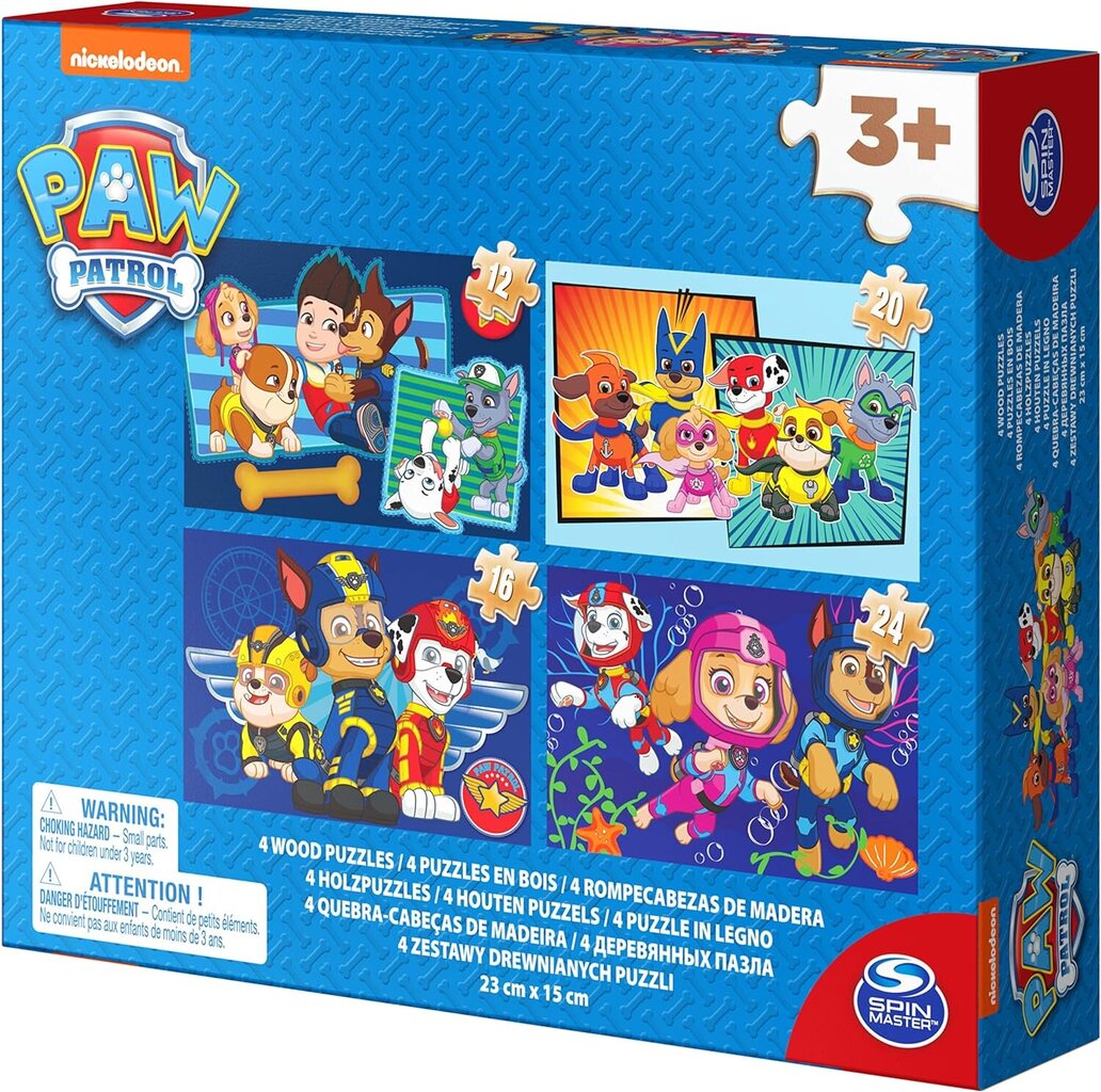 Dėlionė Spin Master Paw Patrol 4in1 6040049 kaina ir informacija | Dėlionės (puzzle) | pigu.lt