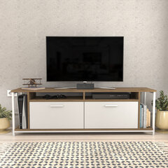 TV stovas Asir, 160x35x50,8 cm, baltas/rudas kaina ir informacija | TV staliukai | pigu.lt