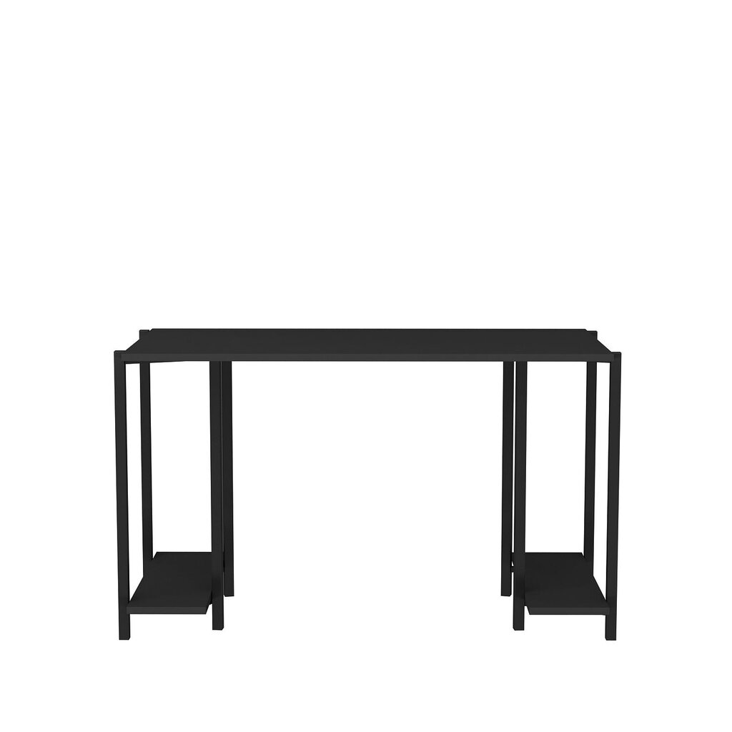 Stalas Asir, 125,2x60x73,8 cm, juodas/pilkas kaina ir informacija | Kompiuteriniai, rašomieji stalai | pigu.lt