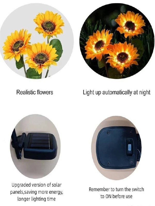 Dekoratyvinis šviestuvas saulėgrąža Electronics LV-262 kaina ir informacija | Lauko šviestuvai | pigu.lt