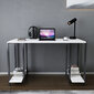 Stalas Asir, 125,2x60x73,8 cm, juodas/baltas kaina ir informacija | Kompiuteriniai, rašomieji stalai | pigu.lt