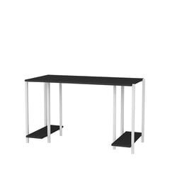 Стол, Асир, 125,2x60x73,8 см, белый/темно-серый цена и информация | Компьютерные, письменные столы | pigu.lt