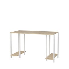 Stalas Asir, 125,2x60x73,8 cm, baltas/rudas kaina ir informacija | Kompiuteriniai, rašomieji stalai | pigu.lt