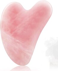 Rožinio kvarco akmens veido masažuoklis Heart kaina ir informacija | Veido masažuokliai, valymo įrankiai | pigu.lt