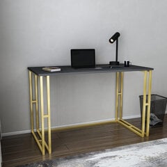 Стол, Асир, 120x60x74,8 см, золотистый/темно-серый цена и информация | Компьютерные, письменные столы | pigu.lt