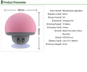 Беспроводной мини-динамик в форме гриба OEM цена и информация | Аудиоколонки | pigu.lt