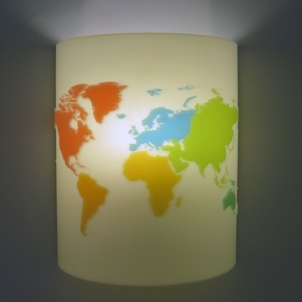 3Dgaminiai sieninis šviestuvas Pasaulio žemėlapis kaina ir informacija | Sieniniai šviestuvai | pigu.lt