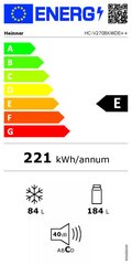 Heinner HC-V270BKWDE++ цена и информация | Холодильники | pigu.lt