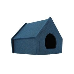 Katės namelis Cathauzz Cozy Loft, mėlynas kaina ir informacija | Guoliai, pagalvėlės | pigu.lt