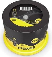 CD-R diskai MAXELL, 700MB, 52X, 80min., 50 vnt., rietuvėje цена и информация | Виниловые пластинки, CD, DVD | pigu.lt