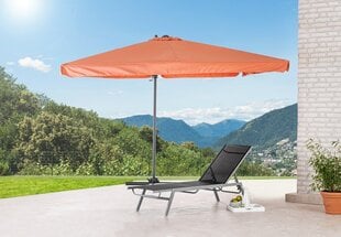 Зонт Solax-Sunshine, Alu, с садовым зонтиком, терракота + набор гирь для основания, 300 х 300 см, оранжевый цена и информация | Зонты, маркизы, стойки | pigu.lt