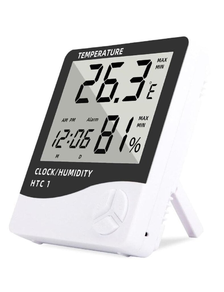 Elektroninis kambario termometras higrometras, drėgmės matuoklis ir Signalizacija ir Laikrodžio funkcija kaina ir informacija | Meteorologinės stotelės, termometrai | pigu.lt