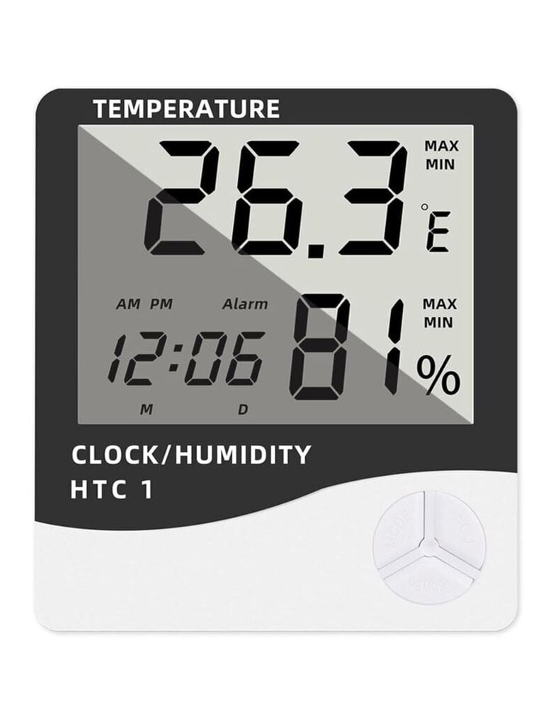 Elektroninis kambario termometras higrometras, drėgmės matuoklis ir Signalizacija ir Laikrodžio funkcija цена и информация | Meteorologinės stotelės, termometrai | pigu.lt