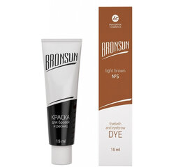 Antakių ir blakstienų dažai Bronsun Nr.5 Light Brown, šviesiai ruda, 15 ml цена и информация | Карандаши, краска для бровей | pigu.lt