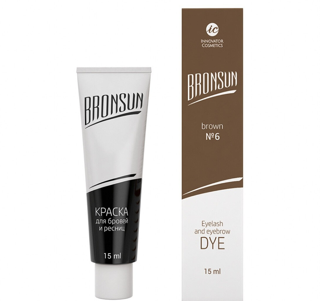 Antakių ir blakstienų dažai Bronsun Nr.6 Brown, ruda, 15 ml цена и информация | Antakių dažai, pieštukai | pigu.lt