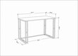 Stalas Asir, 120x60x74,8 cm, baltas/pilkas kaina ir informacija | Kompiuteriniai, rašomieji stalai | pigu.lt