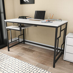 Stalas Asir, 120x60x74,8 cm, juodas/balta kaina ir informacija | Kompiuteriniai, rašomieji stalai | pigu.lt
