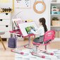 Vaikiškas stalo rinkinys su lempa Costway, 76x66x49 cm, rožinis kaina ir informacija | Kompiuteriniai, rašomieji stalai | pigu.lt