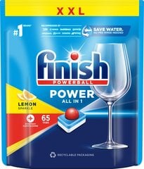 Finish tabletės indaplovėms Allin1 Power Lemon, 65 vnt цена и информация | Средства для мытья посуды | pigu.lt