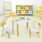 Vaikiškas stalo ir 2 kėdžių komplektas Costway, baltas kaina ir informacija | Vaikiškos kėdutės ir staliukai | pigu.lt
