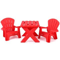 Детский стол с 2 стульями Costway, красный цена и информация | Детские столы и стулья | pigu.lt