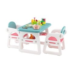 Комплект детского стола и 2 стульев Costway,синий цена и информация | Детские столы и стулья | pigu.lt
