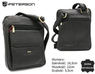Skórzana listonoszka męska - Peterson PTN-PR-100-NDM TAY23441 цена и информация | Мужские сумки | pigu.lt