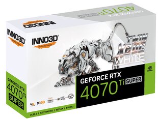 Inno3D GeForce RTX 4070 Ti Super Twin X2 OC White (N407TS2-166XX-186156W) kaina ir informacija | Vaizdo plokštės (GPU) | pigu.lt