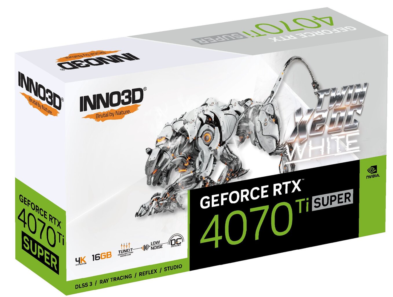 Inno3D GeForce RTX 4070 Ti Super Twin X2 OC White (N407TS2-166XX-186156W) kaina ir informacija | Vaizdo plokštės (GPU) | pigu.lt