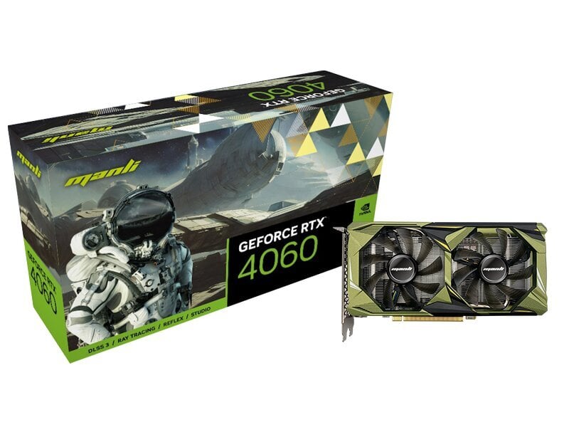 Manli GeForce RTX 4060 (M-NRTX4060/6RGHPPP-M2560) цена и информация | Vaizdo plokštės (GPU) | pigu.lt