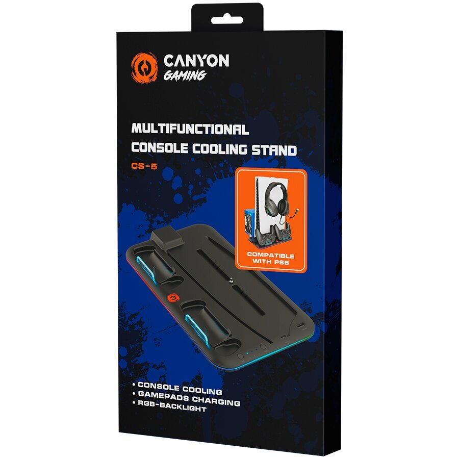 Canyon PS5 Charger Stand, Juoda kaina ir informacija | Žaidimų kompiuterių priedai | pigu.lt