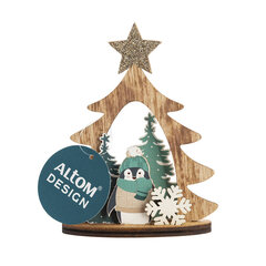 Medinė kalėdų eglutės figūrėlė Pingvinas kaina ir informacija | Kalėdinės dekoracijos | pigu.lt