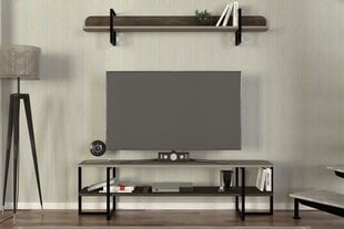 TV stovas Asir, 150x41,8x29,6 cm, rudas/pilkas kaina ir informacija | TV staliukai | pigu.lt