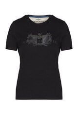 Marškinėliai moterims Aeronautica Militare 48937-6, juodi kaina ir informacija | Marškinėliai moterims | pigu.lt